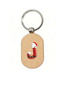 1 قطعة من سلسلة مفاتيح خشبية بنمط الحروف A-Z لخلق جو احتفالي، ديكور حقيبة بطراز عيد الميلاد، قلادة، زينة، تميمة، علامة، خفيفة الوزن وقابلة للحمل، فاخرة، قلادة خشبية بالحرف الأول، هدية صغيرة إبداعية، قلادة حقيبة، علامة خشبية، سلسلة مفاتيح، اكسسوارات DIY، هدايا حفلات العطلات