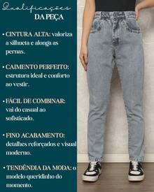 Women's High Waisted Mom Jeans Marbled Thick Fabric Gaven Premium 100% Denim High Waist - 中等水洗藍 - 查看 8