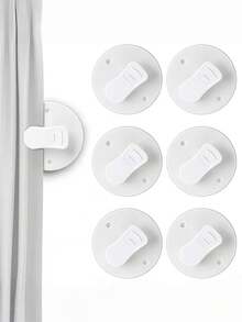 1/2/4pcs Shower Curtain Clips - Adhesive Hooks, Firm Grip, Anti-Slip & Wear-Resistant, Protect Curtain Fabric, Easy To Use, Essential Bathroom Accessory, Durable Curtain Holders - Multicolor - View 1