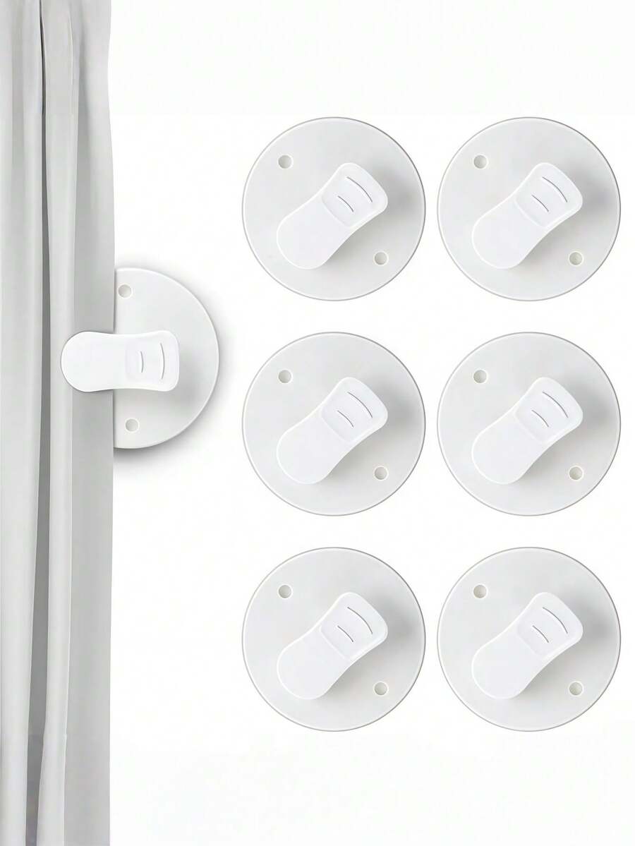 1/2/4pcs Shower Curtain Clips - Adhesive Hooks, Firm Grip, Anti-Slip & Wear-Resistant, Protect Curtain Fabric, Easy To Use, Essential Bathroom Accessory, Durable Curtain Holders - Multicolor - View 1