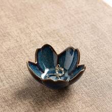 Floral Ceramic Jewelry Tray - 3.5 Elegant Ring Holder Dish & Trinket Bowl Vanity Dresser Decor (Blue) - 白色 - 查看 1
