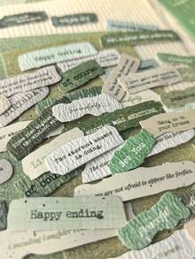 50pcs/Pack Mini English Motivational Quotes Decorative Stickers, DIY Scrapbooking, Texture Material - one-size - View 8