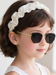 1 PC Children's Unisex Glasses For Ages 8-14, Featuring Metal Asymmetric Cat-Eye Frames In Fashion Style, Suitable For Vacation Outings, Outfits, And Holiday Gifts