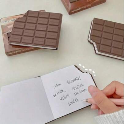 1pc Chocolate Bar Shaped Notebook - Scented, Matte Finish, Grid Pages, Creative Student Mini Memo Pad, Portable Notepad