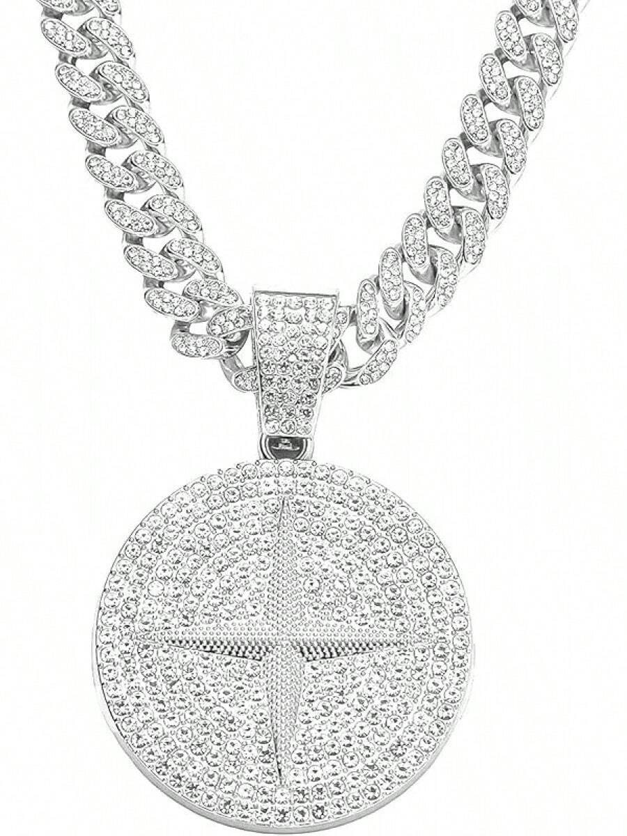 Round-Hop Cuban Chain, Pendant Necklace Jewelry Men,Men's Fashion Jewelry - Bạc - Xem 1