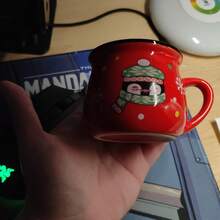 1/4pcs Mini Cartoon Mug Creative Ceramic Graffiti Santa Claus Elk Cups Christmas Gifts Milk Coffee Tea Drinkware Water Cups