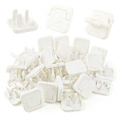 30 Pcs Outlet Covers, Proofing Electrical Protector With Hidden Pull Handle, 3-Prong Improved Safety Plug Covers (White)