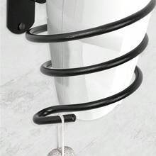 Bathroom Hair Dryer Holder Hair Care Tool Holder Wall Mounted (Black) - Black - View 3