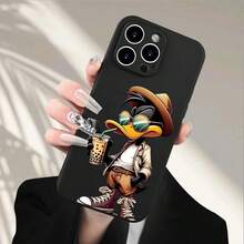 Sombrero de Moda Gafas de Sol Pato Sosteniendo Té con Leche Jugando con el Teléfono, Funda de Teléfono de TPU Mate a Prueba de Golpes con Patrón Creativo Personalizado, Divertida y Única, Regalo de Moda Simple y Moderno para Hombres y Mujeres, Adecuada para iPhone 16/15/14/13/12/11 - Colores mixtos - Ver 6