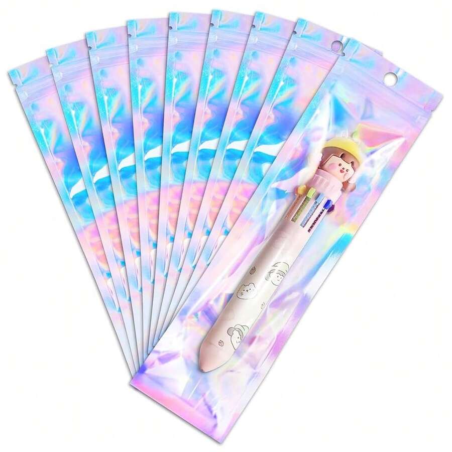 50 Pcs 2.7inch X 9inch Pen Bags Holographic Bags Pen Packaging Bag Resealable Smell Proof Bag For Party Favor Food Storage, Cosmetics, Jewelry & Pen Packaging{Inchcolor_nameinch:Inch2.7x9InchHolographicinch,Inchsize_nameinch:Inch1Count(Packof50)Inch} - 2.7x9吋全息 - 查看 1