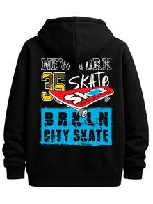 Skate NYC Black Hoodies Sweater Hoodie Men's Hoodies For Autumn And Winter Clothing Sutumn Clothes Hoodies - màu đen - Xem 1