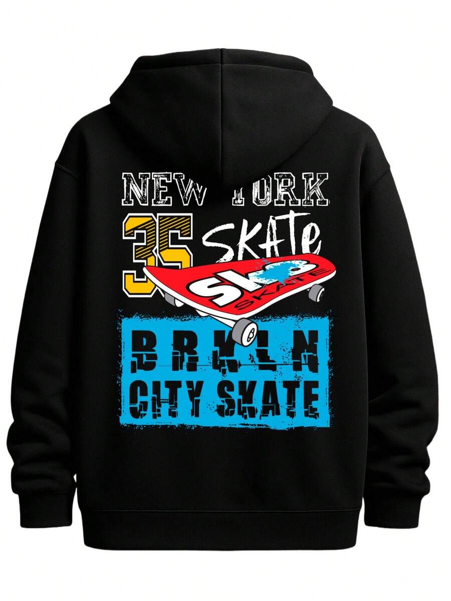 Skate NYC Black Hoodies Sweater Hoodie Men's Hoodies For Autumn And Winter Clothing Sutumn Clothes Hoodies - màu đen - Xem 1