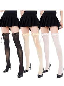 1/2 Pairs Women Sexy Thigh High Stocking Sparkly Rhinestone Fishnets Socks - Rhinestone Lace Fishnet Over-the-knee Socks - View 13