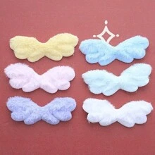 18pcs Mini Angel Wings Patches For DIY Sewing Projects, Soft And Colorful Decorations, Fluffy DIY White Angel Charms For Christmas, Halloween, Thanksgiving, Valentine's Day Decorations, Crafting Supplies, Doll Making Supplies - Multicolor - View 9