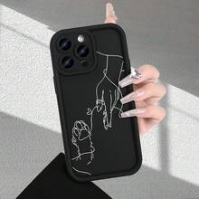 Funda de teléfono linda Funda de teléfono: Funda de teléfono con arte lineal de interacción de mano y pata de animal, textura de escalera de ojo celestial, acabado mate premium, diseño moderno y popular. Compatible con iPhone 16/15/14/13/12/11/X/XR/XS/8/7/SE//Plus/Pro/Max. Regalo ideal para novio, funda de teléfono de protección de grado militar, duradera, a prueba de golpes y antiarañazos. - 1 pieza - Ver 10