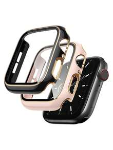 2pcs Unisex Ultra-Thin Tempered Glass Screen Protector, Compatible With Apple Watch 38/40/41/42/44/45/46/49mm, Compatible With Apple Watch Series Ultra/SE/10/9/8/7/6/5/4/3/2/1, Multi-Color Fashionable Anti-Fall Smart Watch Protective Case Accessory - 2 Colors - View 18