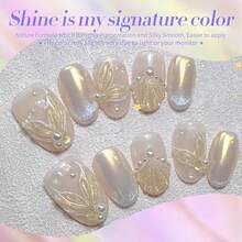 BORN PRETTY Glitter Gel Nail Polish Shimmer Pearl Glitter Pearlized Shell Mermaid Effect Gel Polish Spring Summer Glow In The Dark Nail Gel Pearlescent Glitter Nail Art DIY Salon And Home{Inchcolor_nameinch:InchMicaLuminousGlitterinch} - 雲母夜光閃粉 - 查看 4