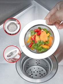 Sitko do zlewu 1/2 szt., filtr do zlewu kuchennego, filtr odpływowy, sitko do zlewu ze stali nierdzewnej, akcesoria do zlewu kuchennego, środek zapobiegający zatykaniu odpływu - Wielokolorowe - Zobacz 2