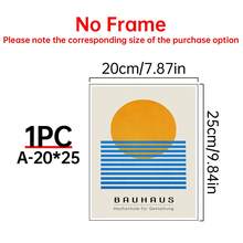 1 tấm tranh trừu tượng. Tranh nghệ thuật hình học Bauhaus trang trí tường. Quà tặng nhà theo phong cách Trung cổ hiện đại, tranh nghệ thuật trên vải canvas với họa tiết hình tròn và đường thẳng, thích hợp trang trí phòng khách, phòng ngủ và phòng làm việc tại nhà. Tranh nghệ thuật trên vải canvas, tranh áp phích phòng, trang trí nhà cửa, sắp xếp phòng, trang trí nội thất. Có thể chọn khung. - Nhiều màu - Xem 13