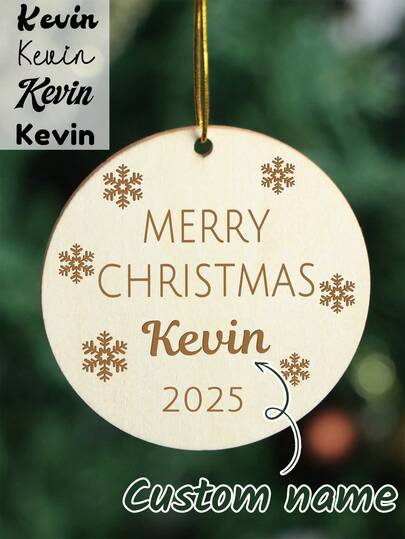 Custom Name Wood Christmas Decorations, Personalized Christmas Tree Ornaments, Engagement Gifts For Couples, Merry Christmas, Customized Christmas Decor, Christmas Ornaments, First Christmas, Christmas Gifts, Christmas, Snowflake, Home Decor, Family, Wedding Gifts, Anniversary, Christmas Party