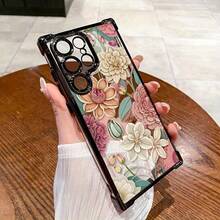 Handyhülle mit frischem Blumenmuster und Schutz an allen vier Ecken, kompatibel mit den Modellen der Serien S25, S24, S23 und S22, kompatibel mit iPhone 17, 16, 15, 14, 13, 12 und 11 Pro Max