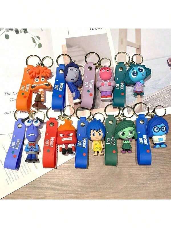 Disney Disney InsideOut Character Figure Pendant Keychain - Zinc Alloy Material, Cute Cartoon Design, Backpack Bag Accessory
