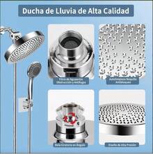 Zariveta Regaderas para Baño Set, Regaderas para Baño Modernas, Cabezal de Lluvia y Mano Libre de Acero Inoxidable, 3 Funciones (Lluvia/Lluvias+Libre/Masaje), Alta Presión, para Baños Familiar y Hotel - 1 - Ver 1