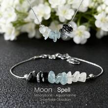 Pulsera de energía lunar hecha a mano con obsidiana de copo de nieve natural y aventurina para sanar, aliviar el estrés y equilibrar las emociones. Es un regalo perfecto para usar todos los días para mujeres.