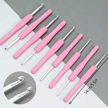 9pcs Crochet Hook Set With Storage Box, Soft Handle Crochet Hooks Set, Knitting Tools DIY Yarn Craft Supplies (Assorted Color Knitting Needles & Stitch Markers)