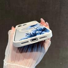 Blue Lily Whisper Large Hole Matte Frame Transparent Magnetic Sticker Suitable For IPhone 17 Air 16 15 14 13 12 Pro Max/17 16 15 14 Plus X/XS Max Phone Case Compatible With Samsung S22 S23 S24 S25 Plus/Ultra/Plus/FE/+ Shockproof Protective Case Supports Wireless Charging - 藍色 - 查看 7