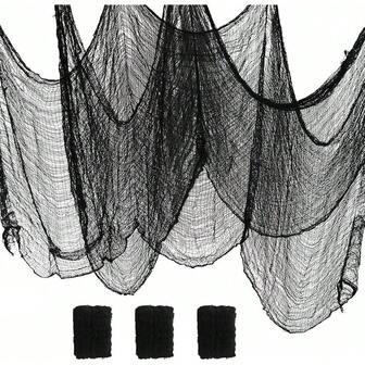 590" X 30" Halloween Creepy Cloth Spooky Halloween Decoraons Indoor Outdoor Haunted House Party Decor Supplies Backdrops For Garden,Doorways,Yard,,Windows