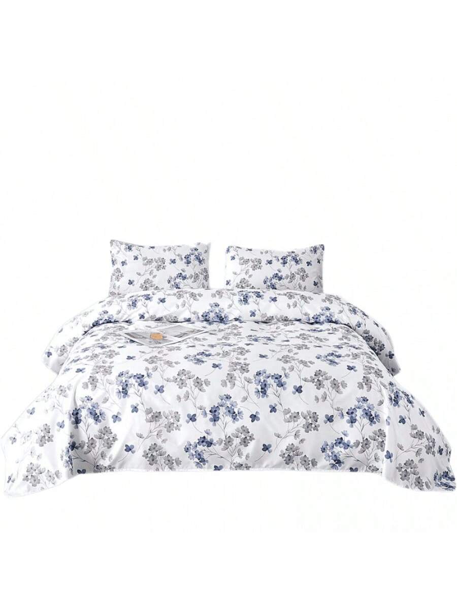 Juego de Funda Nórdica Estampado Floral azul