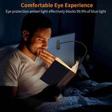 Yogle Đèn đọc sách sạc lại được kèm cáp sạc Type-C, đèn kẹp đọc sách [3 màu & 10 mức độ sáng], đèn ngủ kẹp cổ ngỗng mini linh hoạt, thích hợp cho trẻ em. - Nhiều màu - Xem 10