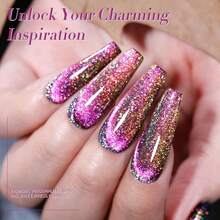 BORN PRETTY 9D Cat Magnetic Eye Gel Nail Polish Reflective Glitter Holographic Cat Magnetic Eye Gel Polish 4PCS Manicure And Nail Art DIY At Home{Inchcolor_nameinch:Inch9DReflectiveinch} - 9D反光 - 查看 6