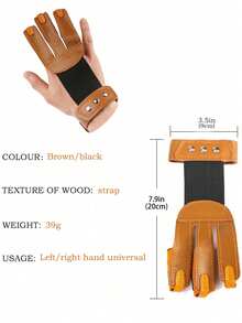 1pc Outdoor Hunting Archery Accessory Leather Finger Guard & Palm Protector, 2/3 Finger Traditional Recurve Bow Competition Protective Gear, Protects Fingers & Palm From Friction, Essential Accessory For Outdoor Archery Practice & Competition - Multicolor - View 3