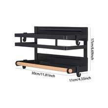 Living And Home 2/3 Tiers No Punching Magnetic Metal Fridge Storage Rack Kitchen Organiser,Fridge Spice Rack, Magnetic Shelf With Paper Towel Holder,Kitchen Refrigerator Storage Rack - Black - View 10