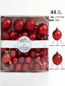 44 Pcs-Set Of Mini Shatterproof Christmas Balls,Red Christmas Ornaments,Christmas Ornaments ,Pink Christmas Decorations,Red Christmas Balls,Christmas Tree Garland Ornaments Party Decoration, Christmas Baubles, Holiday Wedding Party Decoration Hanging Balls (Assorted Colors),Christmas Winter Room Decor Christmas Decorations Home Christmas Gifts Christmas Decor