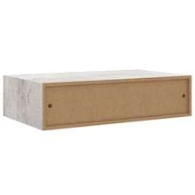 Mensola a muro con cassetti Larryhot, grigio cemento, 40x23,5x10 cm, MDF, adatta a più stanze (ingresso, bagno, ufficio), struttura robusta, facile da montare, ideale per riporre oggetti e decorare