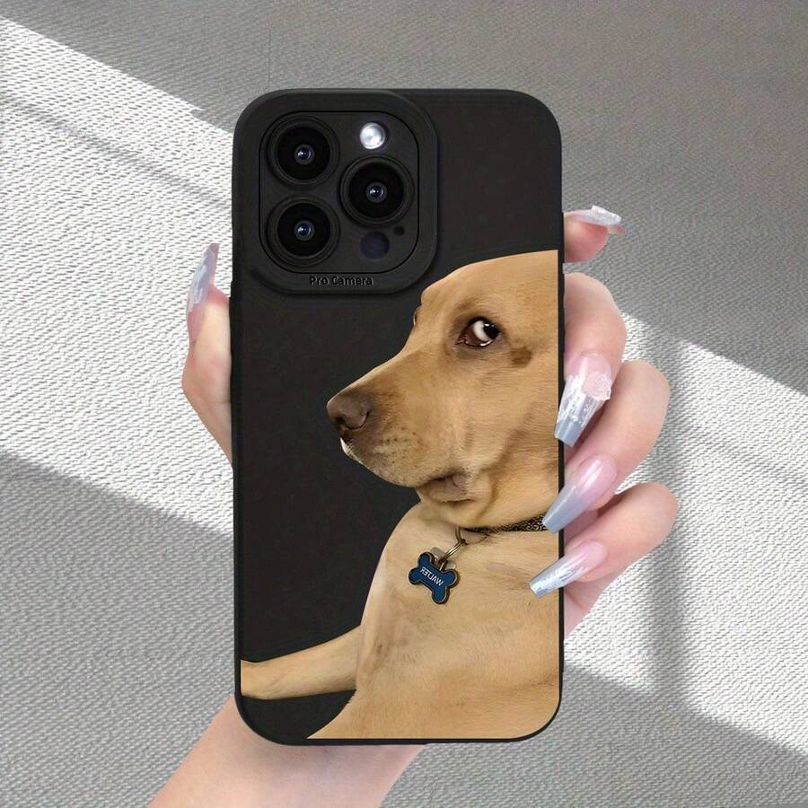 Funda de Teléfono con Patrón de Perro Labrador, Sensación Mate de Alta Gama, Nueva y Popular, Protección Completa de Lente, Antigolpes, Anticaída, Antihuellas, Compatible con 16/15/14/13/12/11/X/XR/XS/8//SE Plus Pro Series, Puede Usarse como Regalo para Familiares, Novio, Novia - Colores mixtos - Ver 1