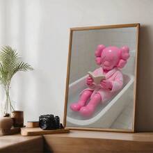 1 bức tranh trang trí hoạt hình Kaws trong phòng tắm và vòi sen màu hồng dễ thương, áp phích Kaws, bản in, nghệ thuật treo tường phòng tắm, trang trí phòng tắm, không khung - Nhiều màu - Xem 19