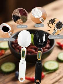1 pieza Cuchara de medición digital de alta precisión con pantalla LCD de 500g/0.1g, cuchara de pesaje digital desmontable y ajustable, accesorio portátil convertible, báscula de medición de alimentos, báscula de cocina para el hogar, báscula de café y té de viaje, utensilios de cocina, herramientas de repostería, baterías no incluidas - Multicolor - Ver 7