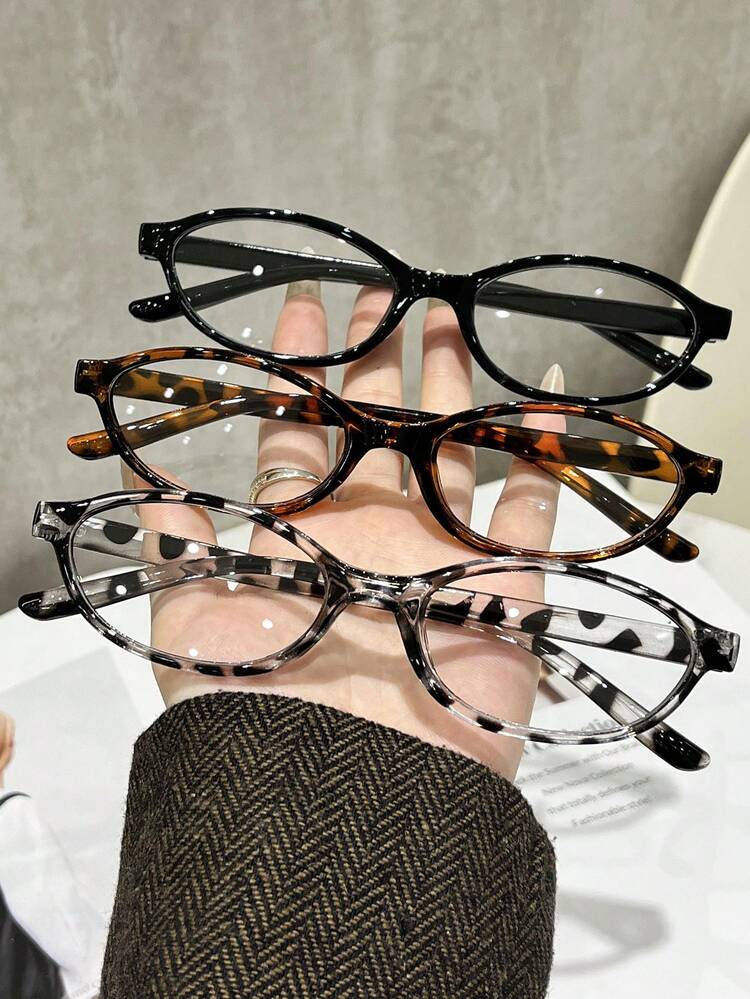 2-3 قطعة نظارات بلاستيكية بإطار كامل بشكل بيضاوي أنيقة وعصرية للاستخدام اليومي، للقراءة، التصوير الشارعي، العودة إلى المدرسة، مشاهدة التلفزيون، ألعاب، وارتداء خارجي - شفاف - مشاهدة 16