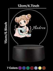 1pc Custom Personalized Table Lamp Night Light Customized Cartoon Princesses And Animals 3D Night Light Toy Acrylic Night Lights Gift For Home Room Decoration Night Light Usb Powered & Battery Operated Optical Illusion Table Lamp With Remote Control Perfect Gift Send To Girls For Valentine's Day, Easter, Christmas Unique Room Decor, Fun And Adorable Nightlight Gifts Birthday Graduation Home Decor Back To School School Supplies,Christmas Gift Supplies