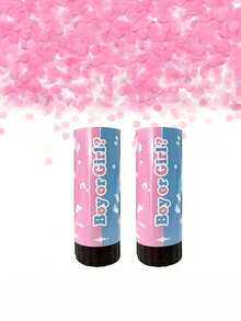 2个蓝色和粉色性别揭晓派对礼炮，适用于生日、派对、婚礼、洗礼、装饰道具 - 彩色 - 查看 8