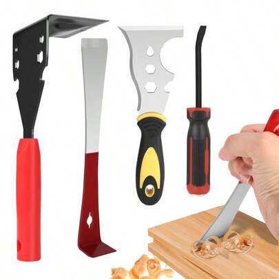 Trim Puller Tool For Baseboard, Trim Removal Tool Set, With Painter's Tool And Pry Bar Set, Tile Tools For Commercial Work, Baseboard, Molding, Siding And Flooring Removal