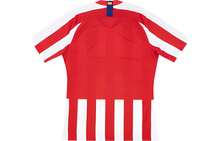 Striped Logo Casual Short Sleeve Football Jersey 19-20 Season Atletico Madrid Home Player Version Red Jersey Men