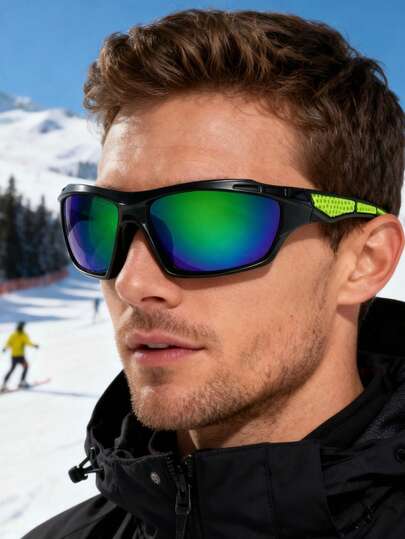 1pc Colorful Fashion Outdoor Sports Goggles, Skiing Cycling Stylish Glasses, Protective Sports Eyewear, Unisex