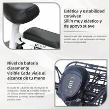 Bicicleta eléctrica plegable para adultos  - Motor de 500 W (potencia máxima de 800 W) - Batería de 48 V y 12 Ah - Autonomía de 40 a 50 km - Biplaza con suspensión - 3 velocidades - Neumáticos todoterreno - Luces LED, frenos de disco y neumáticos todoterreno - Ideal para desplazamientos diarios y todoterreno. Envío en dos paquetes exprés. Requiere montaje parcial. Incluye vídeo de instalación.a - Negro - Ver 5
