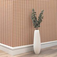 173"*787" Plaid Wallpaper Stick And Peel, Striped Farmhouse Self Adhesive Contact Paper Wallpaper For Bathroom Bedroom Nursery Shelf Drawer Linerhalloween - màu nâu - Xem 12