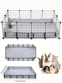 1pc Nylon Guinea Pig Cage Mat - Washable, Non-Slip, Dust-Proof Small Animal Bedding - Easy To Clean Pet Habitat Accessory, Suitable For Rabbits, Cats And Small Pets - Multicolor - View 12